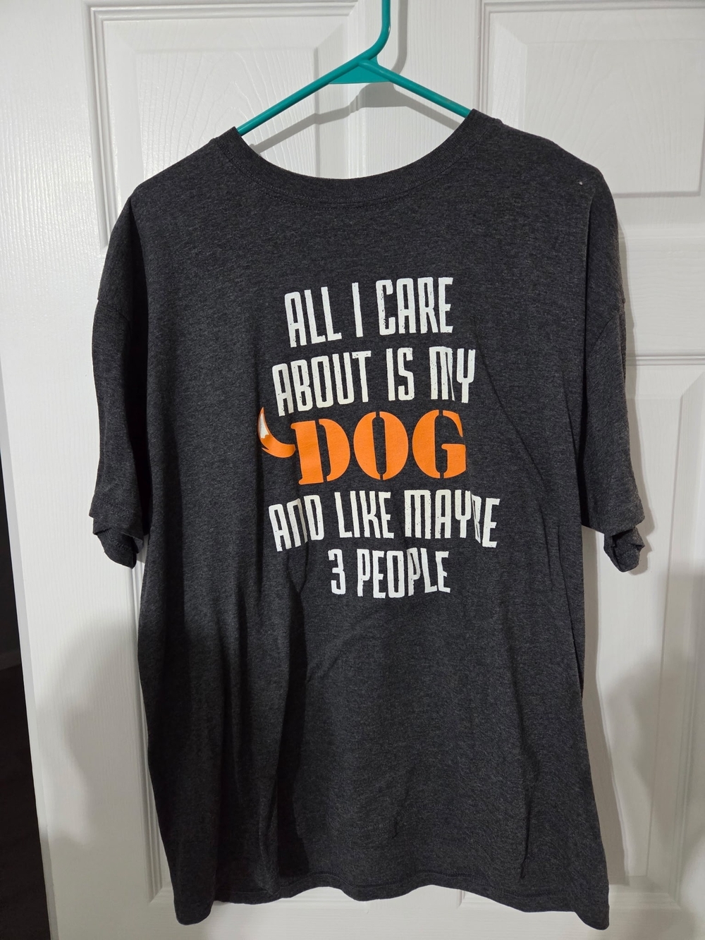 All I Care About Is My Dog And Like Maybe 3 People Mens Charcoal XL Tshirt